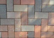 The green-tinted paver has been flashed and should not have been included in this blend